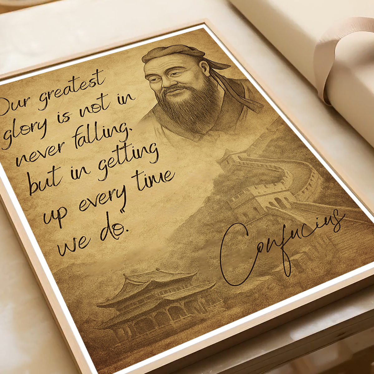 Our Greatest Glory - Confucius - Travel Wall Art Print - Art Print - Travel Art Poster