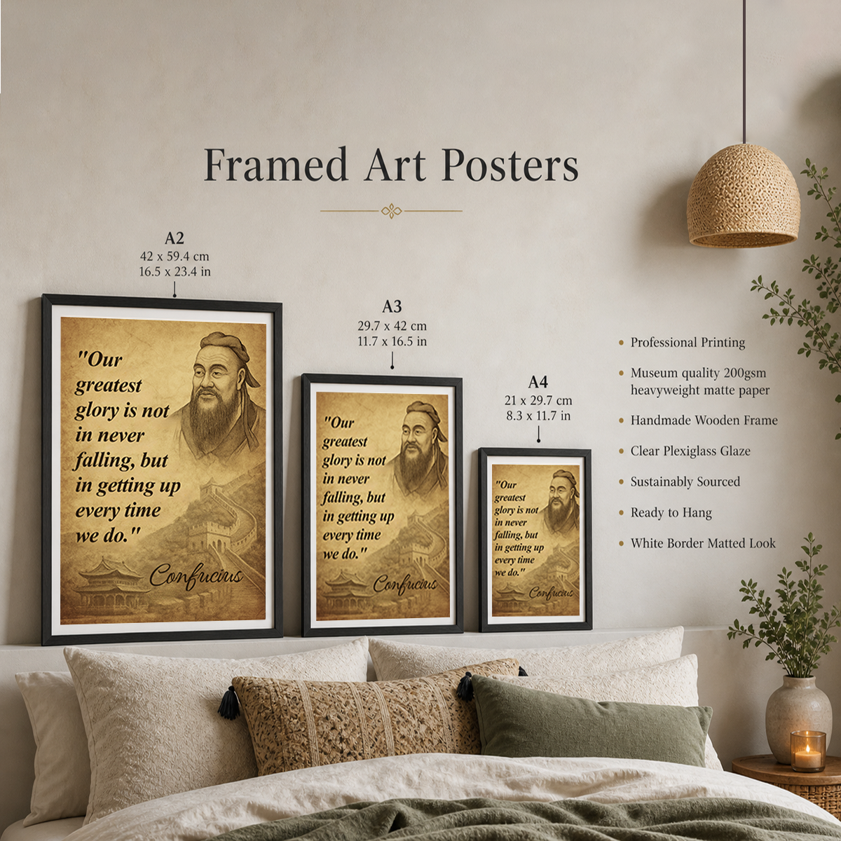 Our Greatest Glory is Not - Confucius - Travel Wall Art Print - Art Print - Travel Art Poster