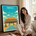 Forbidden City - China - Travel Wall Art Print Home Deco Poster