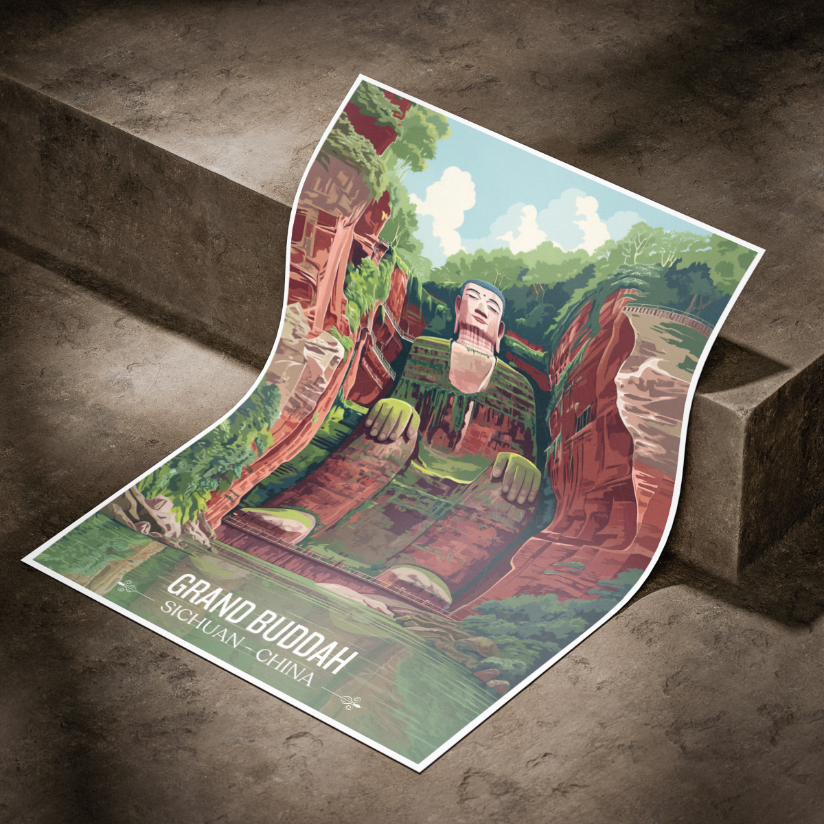 Grand Buddah - Sichuan - China - Travel Wall Art Print - Art Print - Travel Art Poster