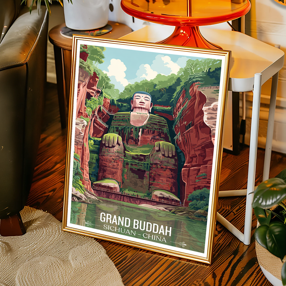 Grand Buddah - Sichuan - China - Travel Wall Art Print - Art Print - Travel Art Poster
