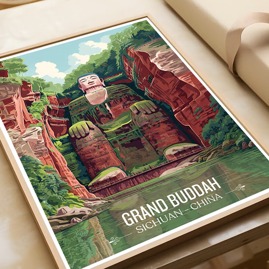 Grand Buddah - Sichuan - China - Travel Wall Art Print - Art Print - Travel Art Poster