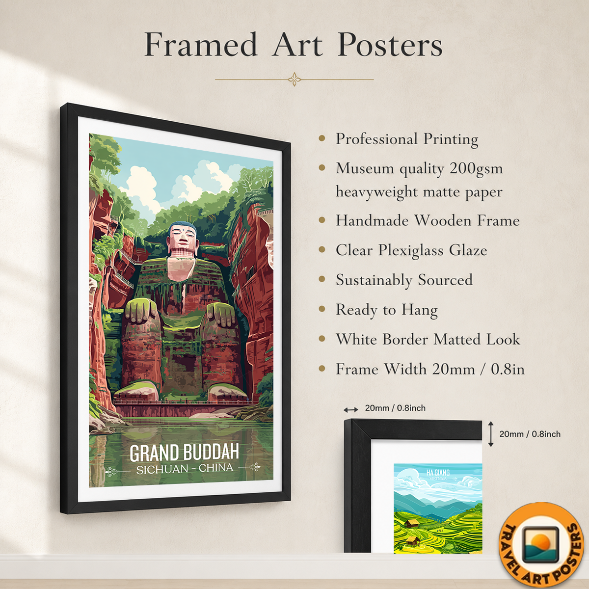 Grand Buddah - Sichuan - China - Travel Wall Art Print - Art Print - Travel Art Poster