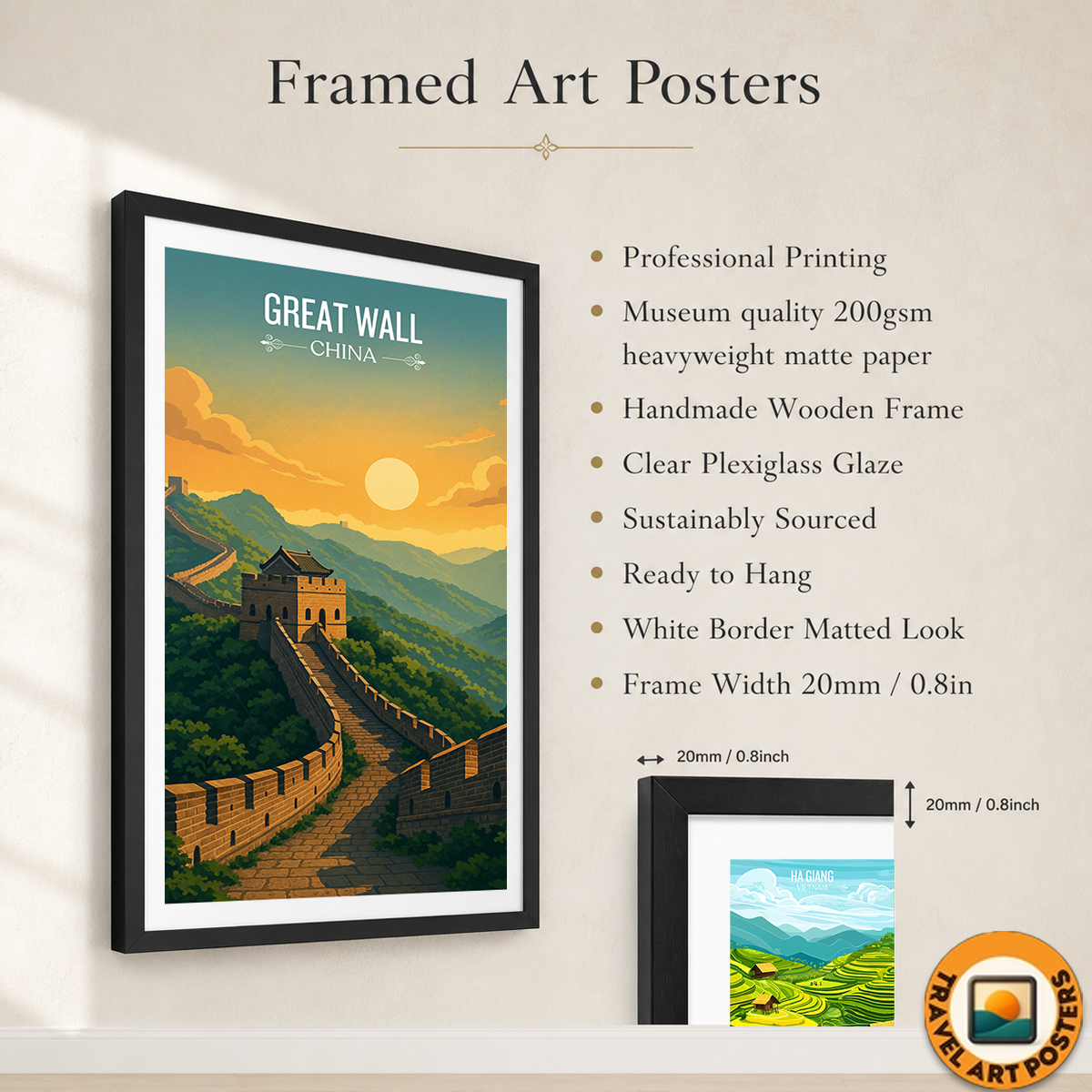Great Wall - Beijing - China - Travel Wall Art Print - Art Print - Travel Art Poster