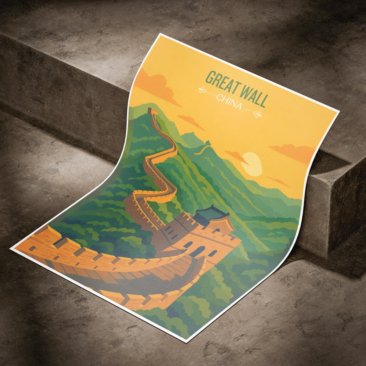 Great Wall Changcheng - Beijing - China - Travel Wall Art Print - Art Print - Travel Art Poster