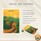 Great Wall Changcheng - Beijing - China - Travel Wall Art Print - Art Print - Travel Art Poster