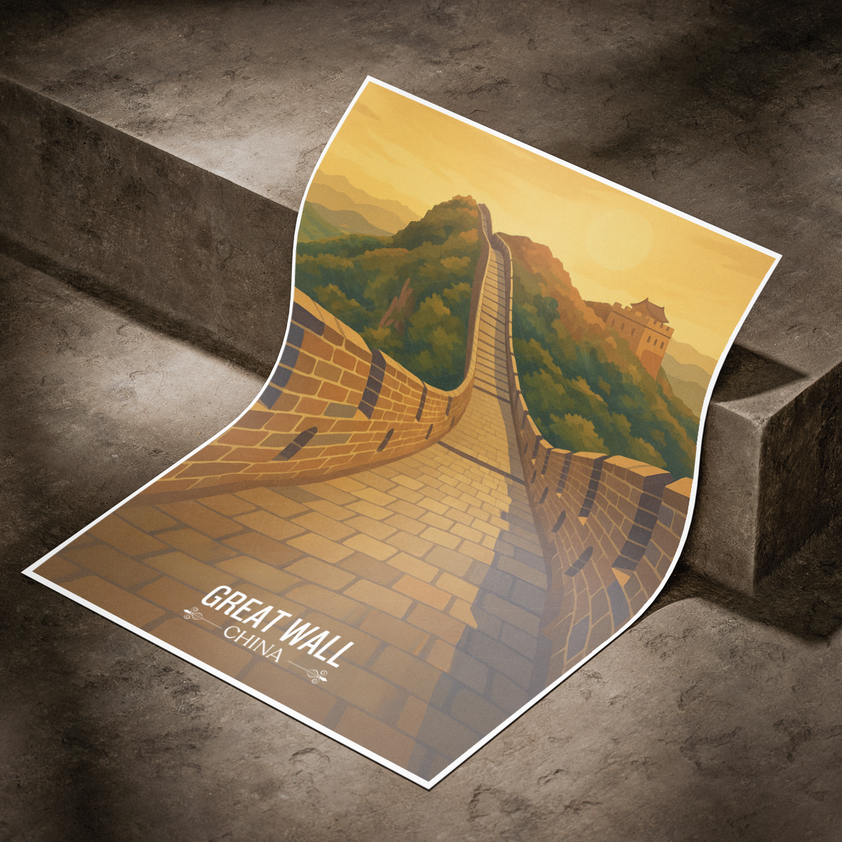 Great Wall Wanli Changcheng - Beijing - China - Travel Wall Art Print - Art Print - Travel Art Poster