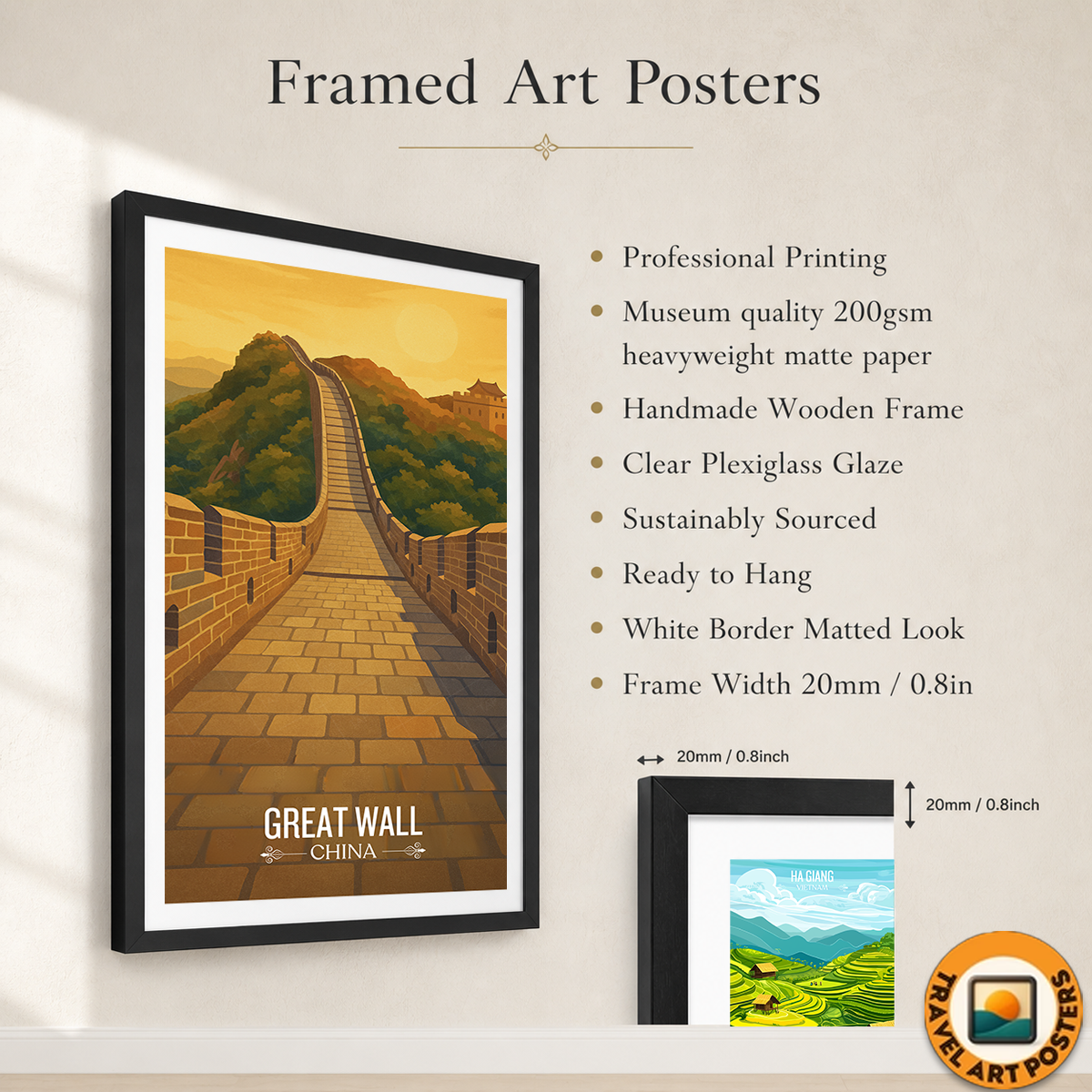 Great Wall Wanli Changcheng - Beijing - China - Travel Wall Art Print - Art Print - Travel Art Poster
