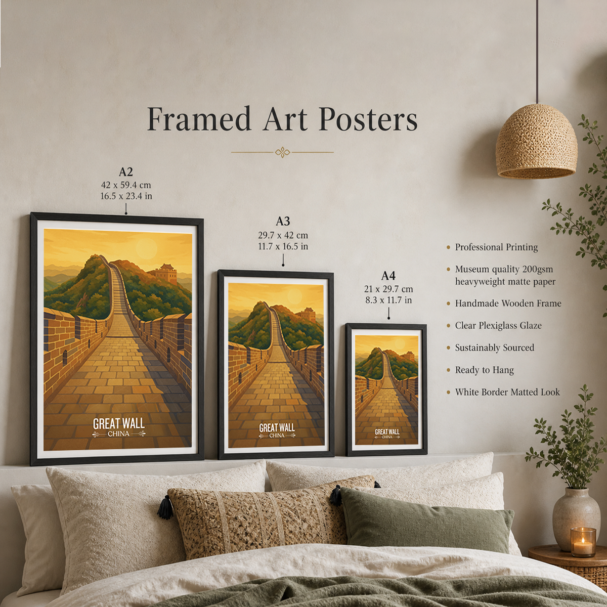 Great Wall Wanli Changcheng - Beijing - China - Travel Wall Art Print - Art Print - Travel Art Poster