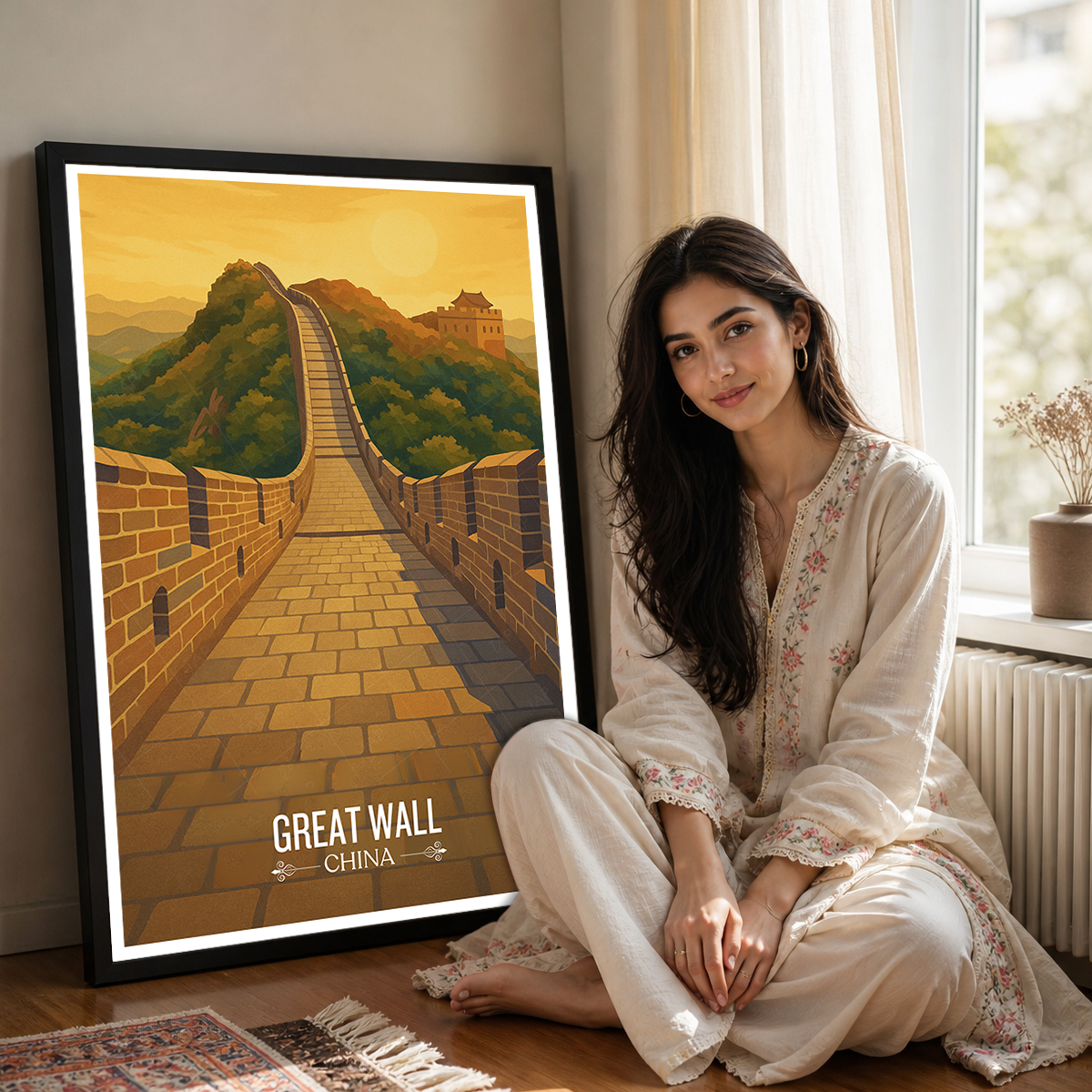 Great Wall Wanli Changcheng - Beijing - China - Travel Wall Art Print - Art Print - Travel Art Poster