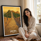 Great Wall Wanli Changcheng - Beijing - China - Travel Wall Art Print - Art Print - Travel Art Poster