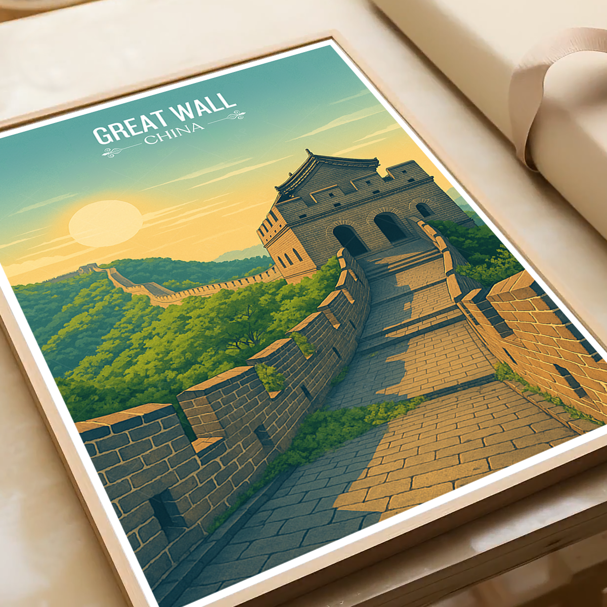 Great Wall Long Wall - Beijing - China - Travel Wall Art Print - Art Print - Travel Art Poster