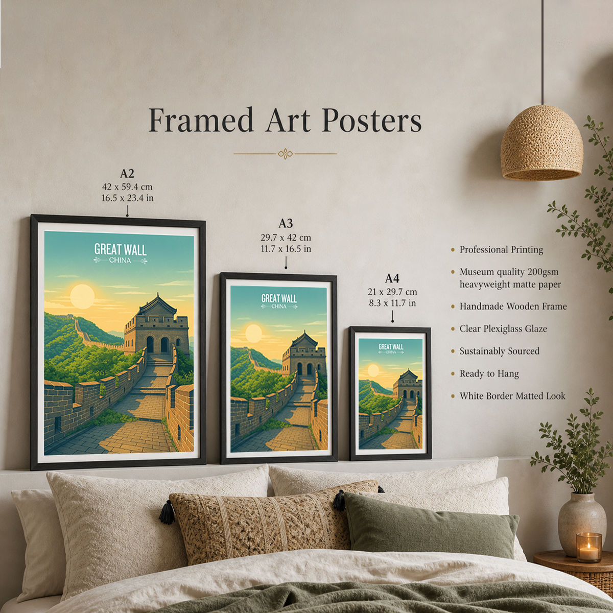 Great Wall Long Wall - Beijing - China - Travel Wall Art Print - Art Print - Travel Art Poster