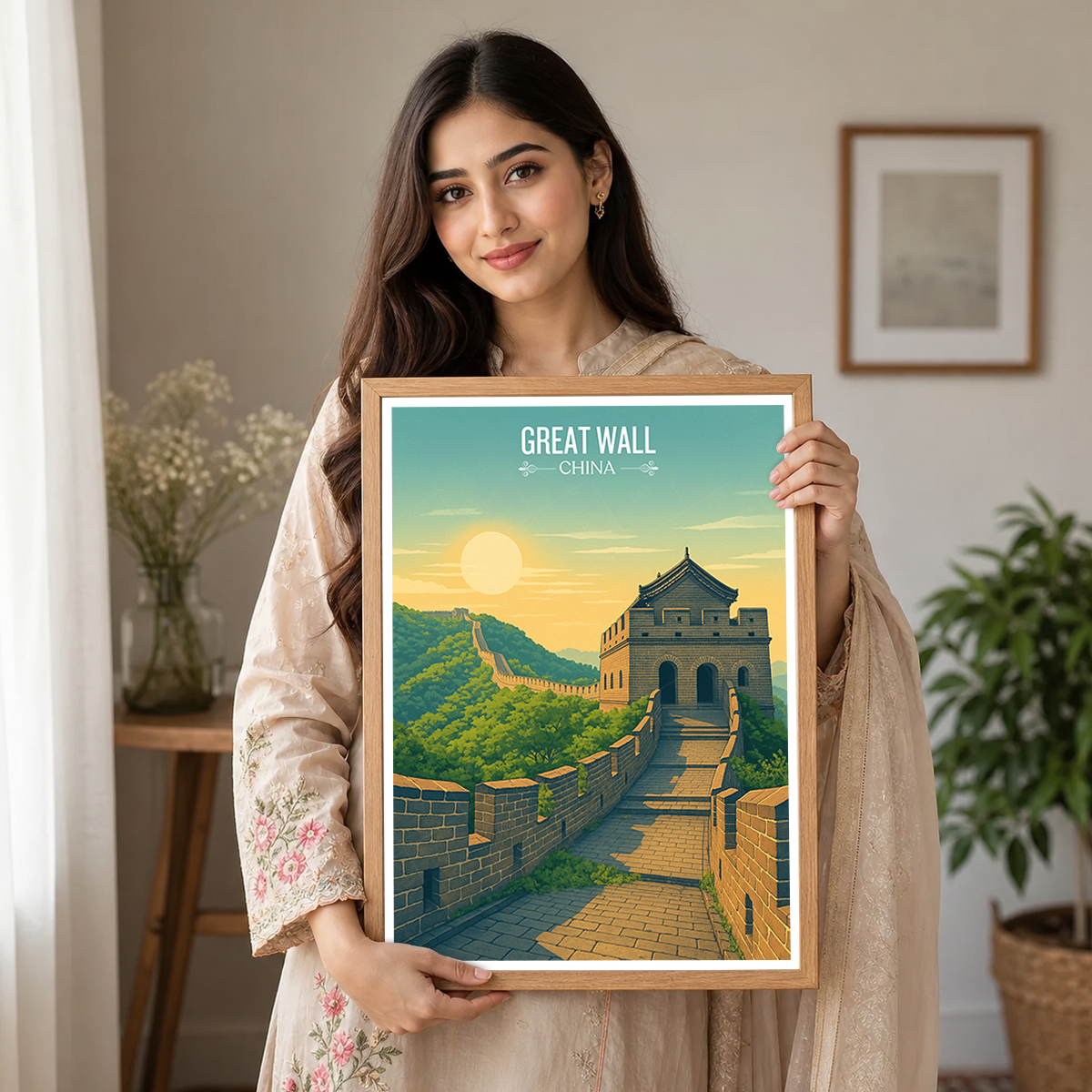 Great Wall Long Wall - Beijing - China - Travel Wall Art Print - Art Print - Travel Art Poster