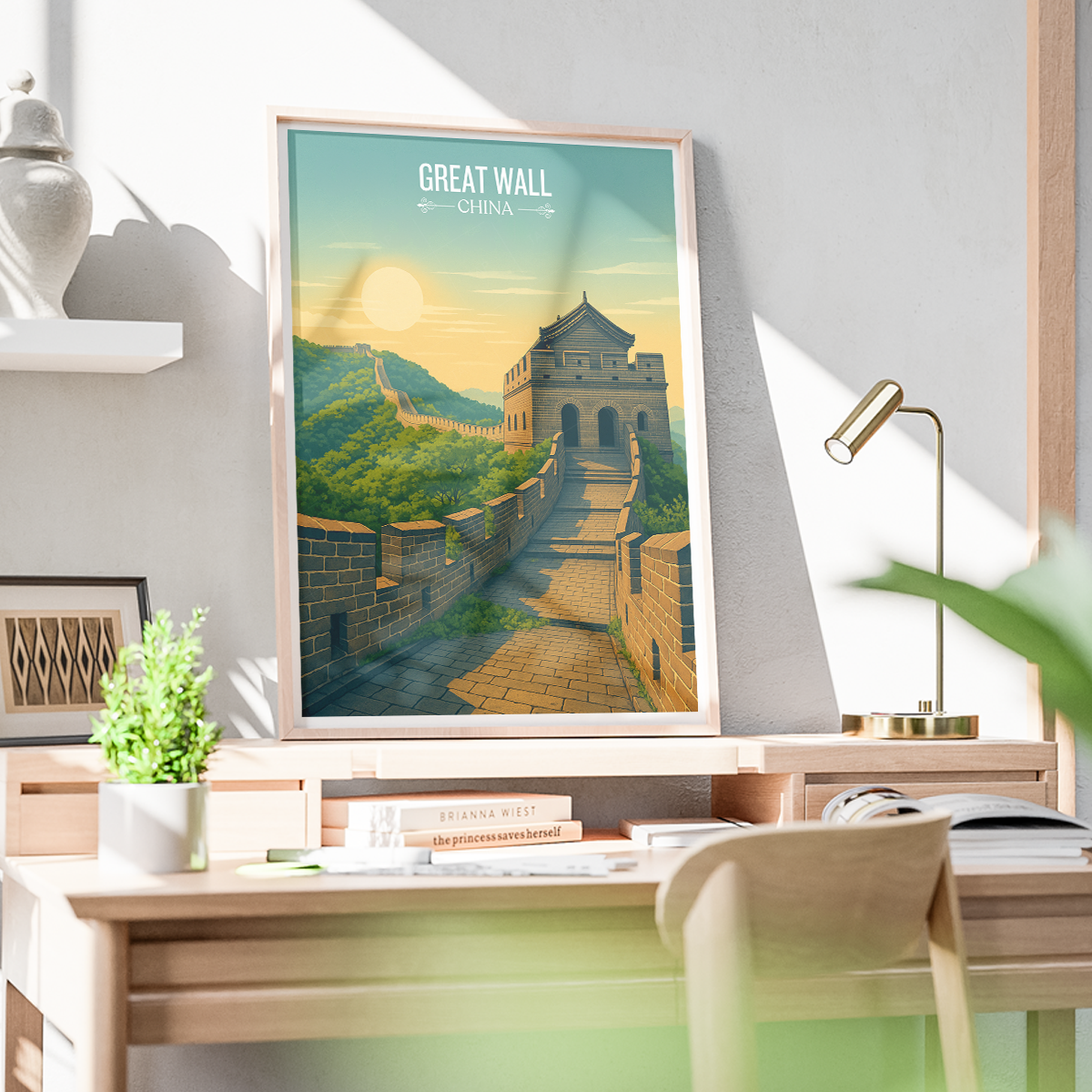 Great Wall Long Wall - Beijing - China - Travel Wall Art Print - Art Print - Travel Art Poster