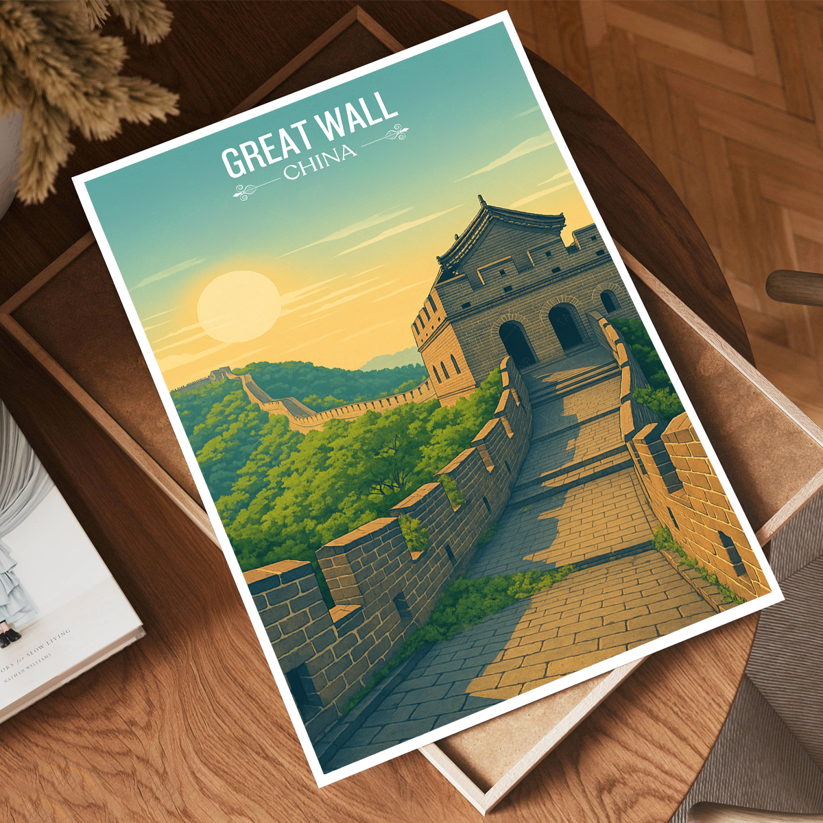 Great Wall Long Wall - Beijing - China - Travel Wall Art Print - Art Print - Travel Art Poster