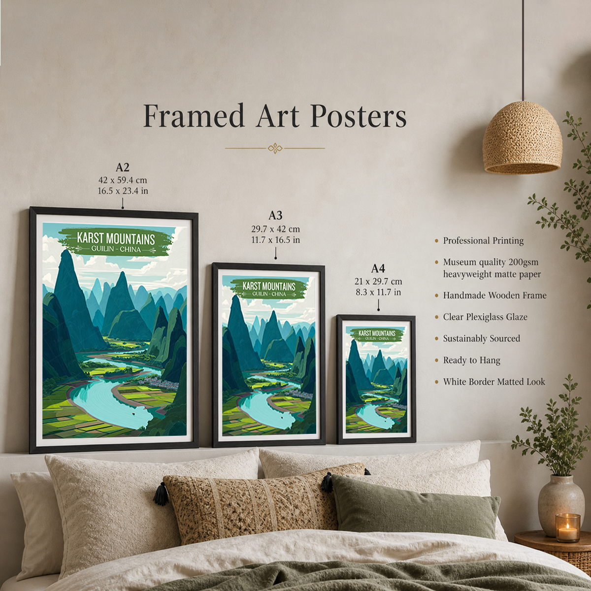 Karst Mountains - Guilin - China - Travel Wall Art Print - Art Print - Travel Art Poster