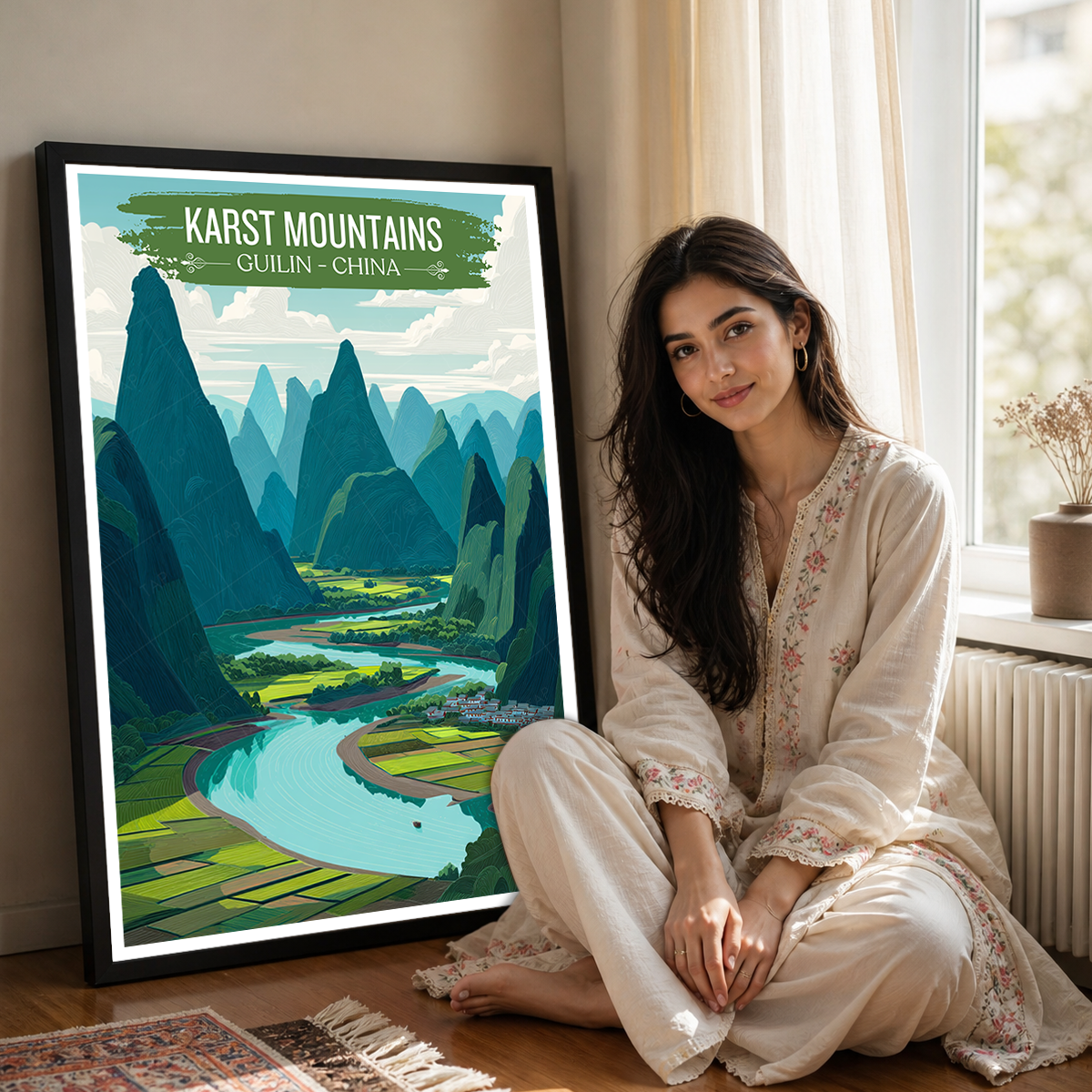 Karst Mountains - Guilin - China - Travel Wall Art Print - Art Print - Travel Art Poster