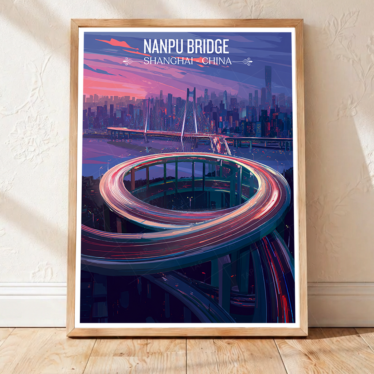 Nanpu Bridge - Shanghai - China - Travel Wall Art Print - Art Print - Travel Art Poster