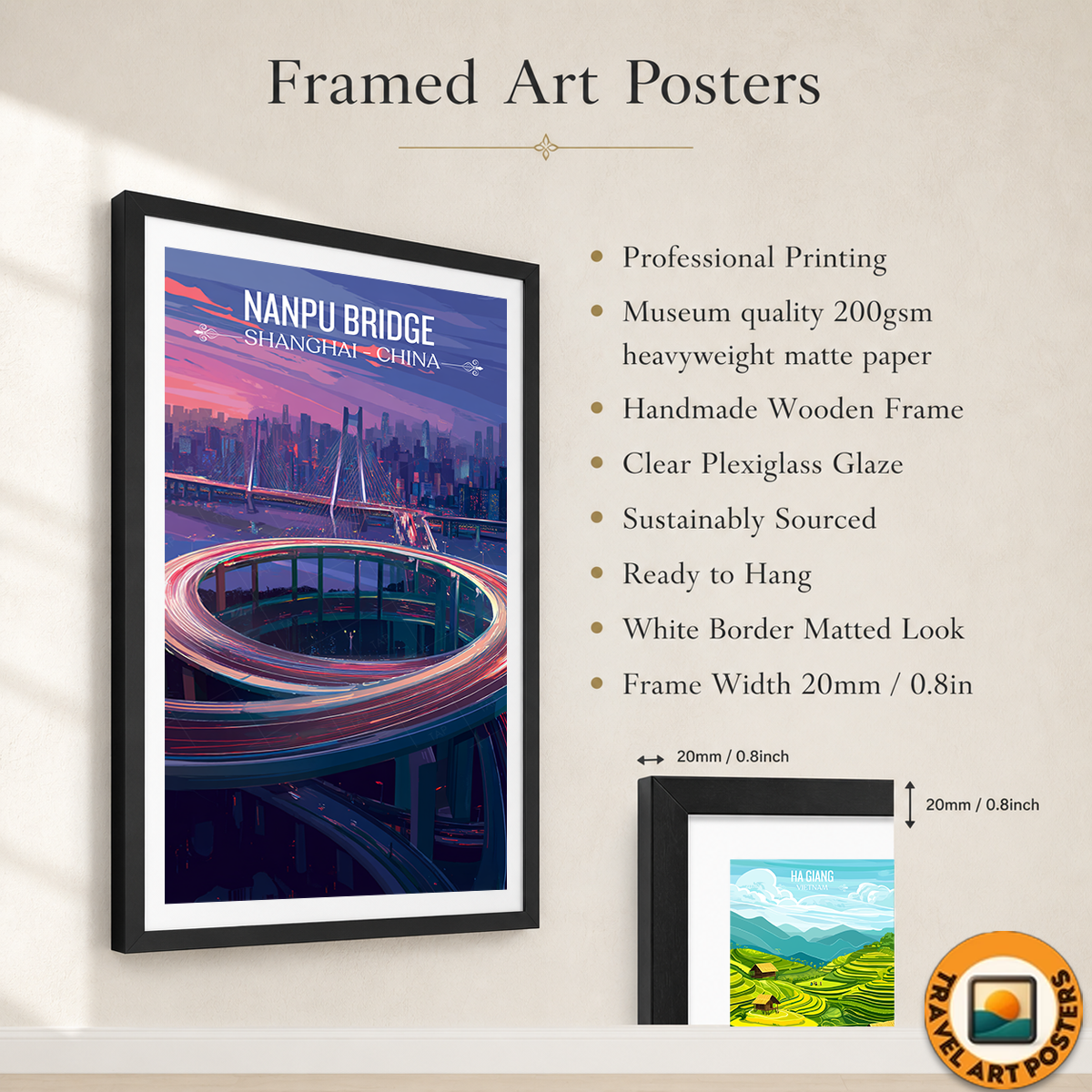 Nanpu Bridge - Shanghai - China - Travel Wall Art Print - Art Print - Travel Art Poster