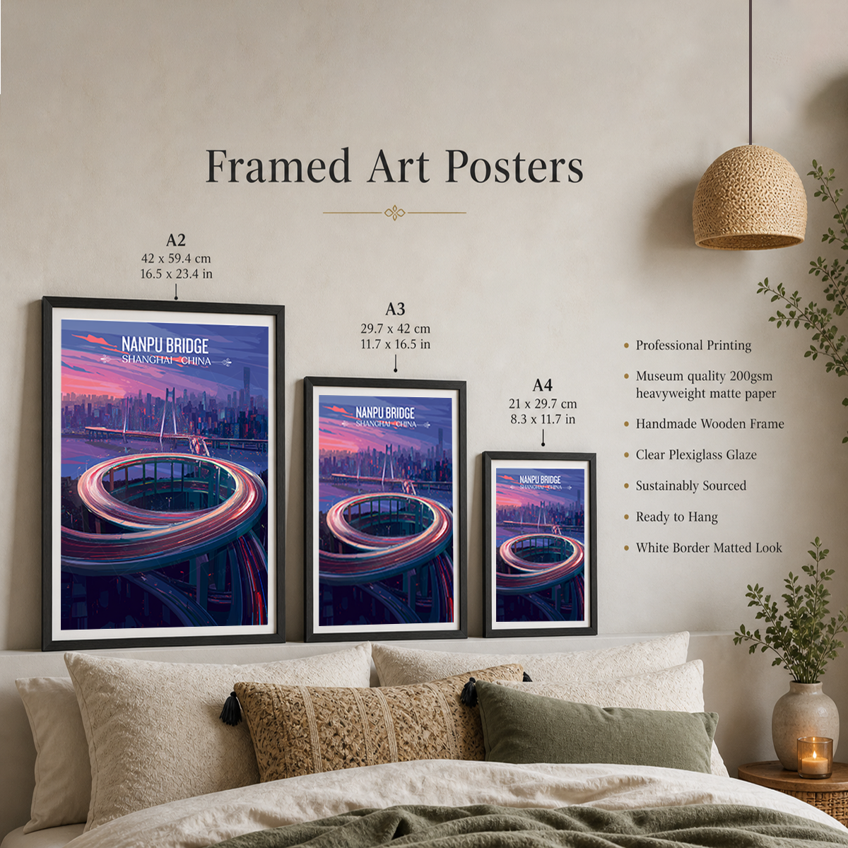 Nanpu Bridge - Shanghai - China - Travel Wall Art Print - Art Print - Travel Art Poster