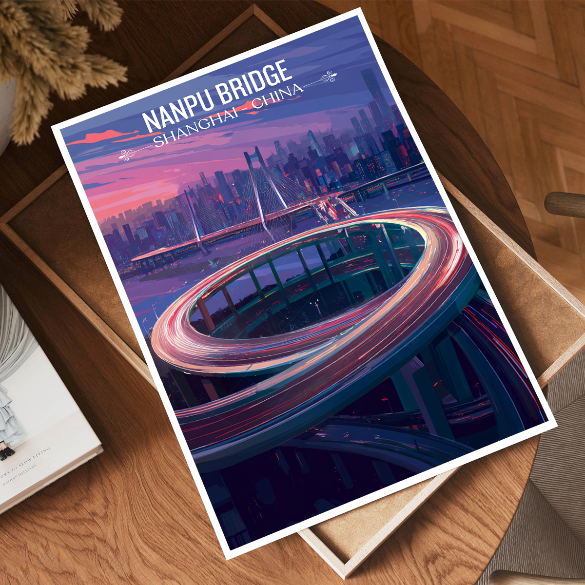 Nanpu Bridge - Shanghai - China - Travel Wall Art Print - Art Print - Travel Art Poster
