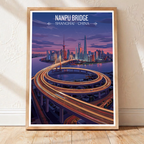 Nanpu Modern Bridge - Shanghai - China - Travel Wall Art Print - Art Print - Travel Art Poster