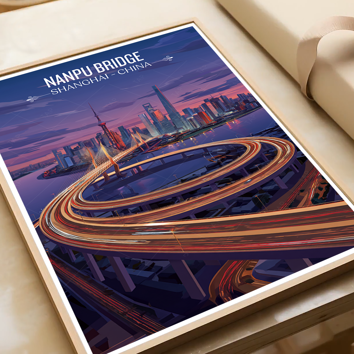 Nanpu Modern Bridge - Shanghai - China - Travel Wall Art Print - Art Print - Travel Art Poster