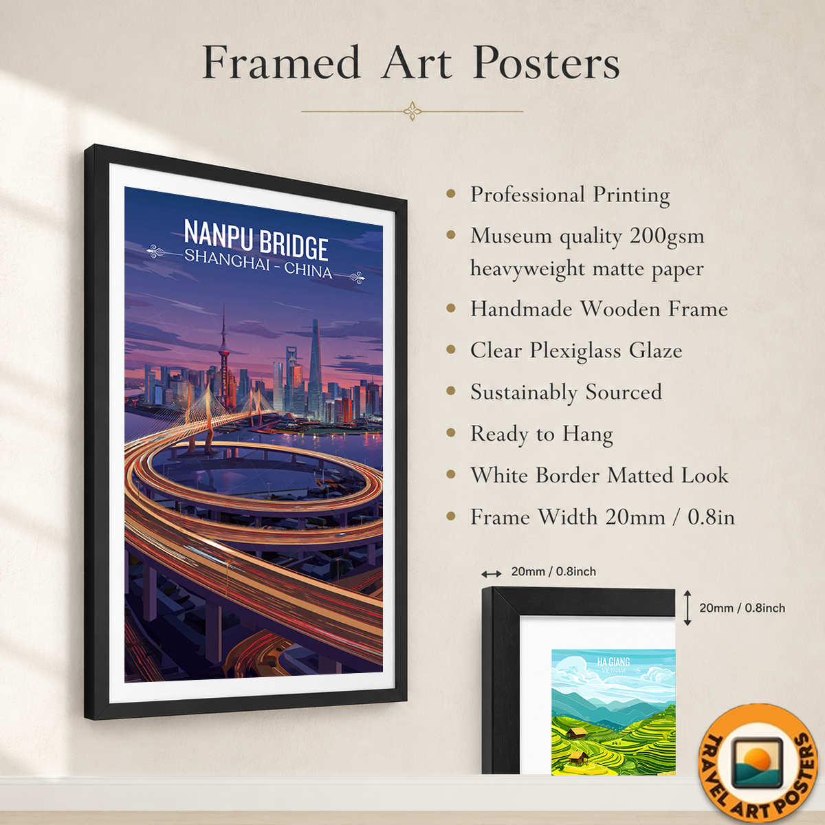 Nanpu Modern Bridge - Shanghai - China - Travel Wall Art Print - Art Print - Travel Art Poster