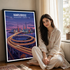 Nanpu Modern Bridge - Shanghai - China - Travel Wall Art Print - Art Print - Travel Art Poster