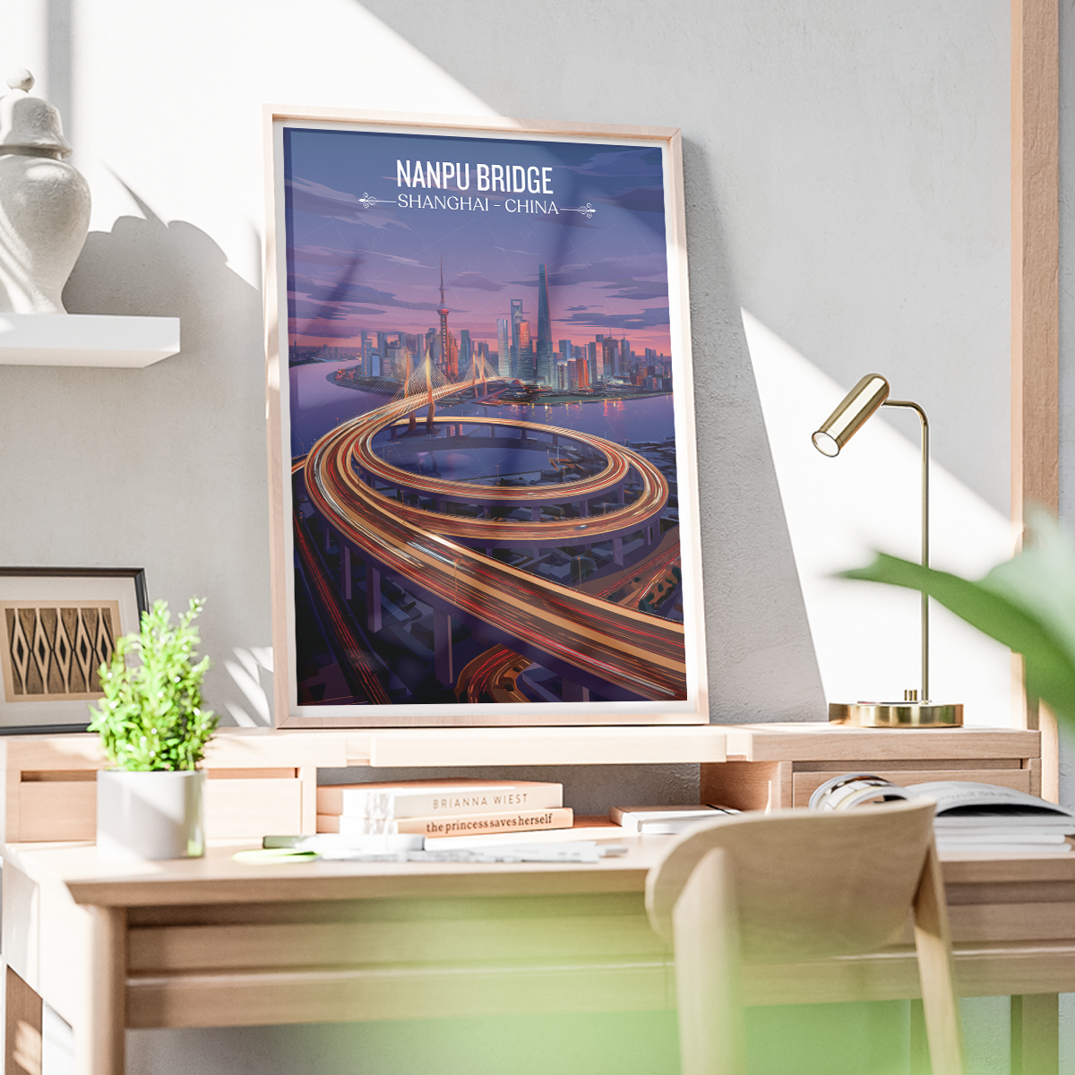 Nanpu Modern Bridge - Shanghai - China - Travel Wall Art Print - Art Print - Travel Art Poster