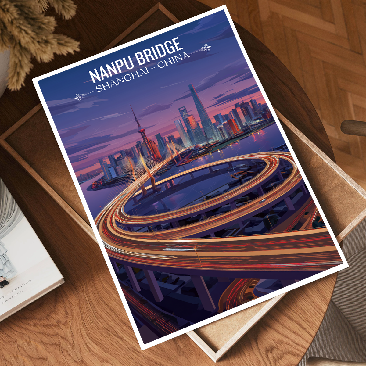 Nanpu Modern Bridge - Shanghai - China - Travel Wall Art Print - Art Print - Travel Art Poster