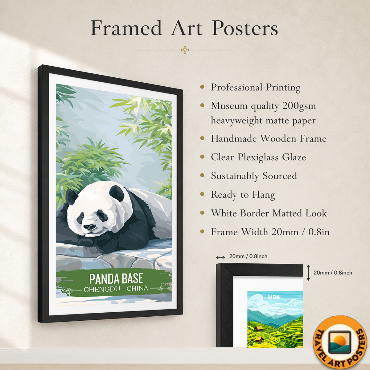 Panda Base - Chengdu - China - Travel Wall Art Print - Art Print - Travel Art Poster