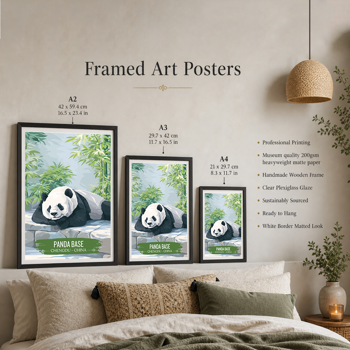 Panda Base - Chengdu - China - Travel Wall Art Print - Art Print - Travel Art Poster