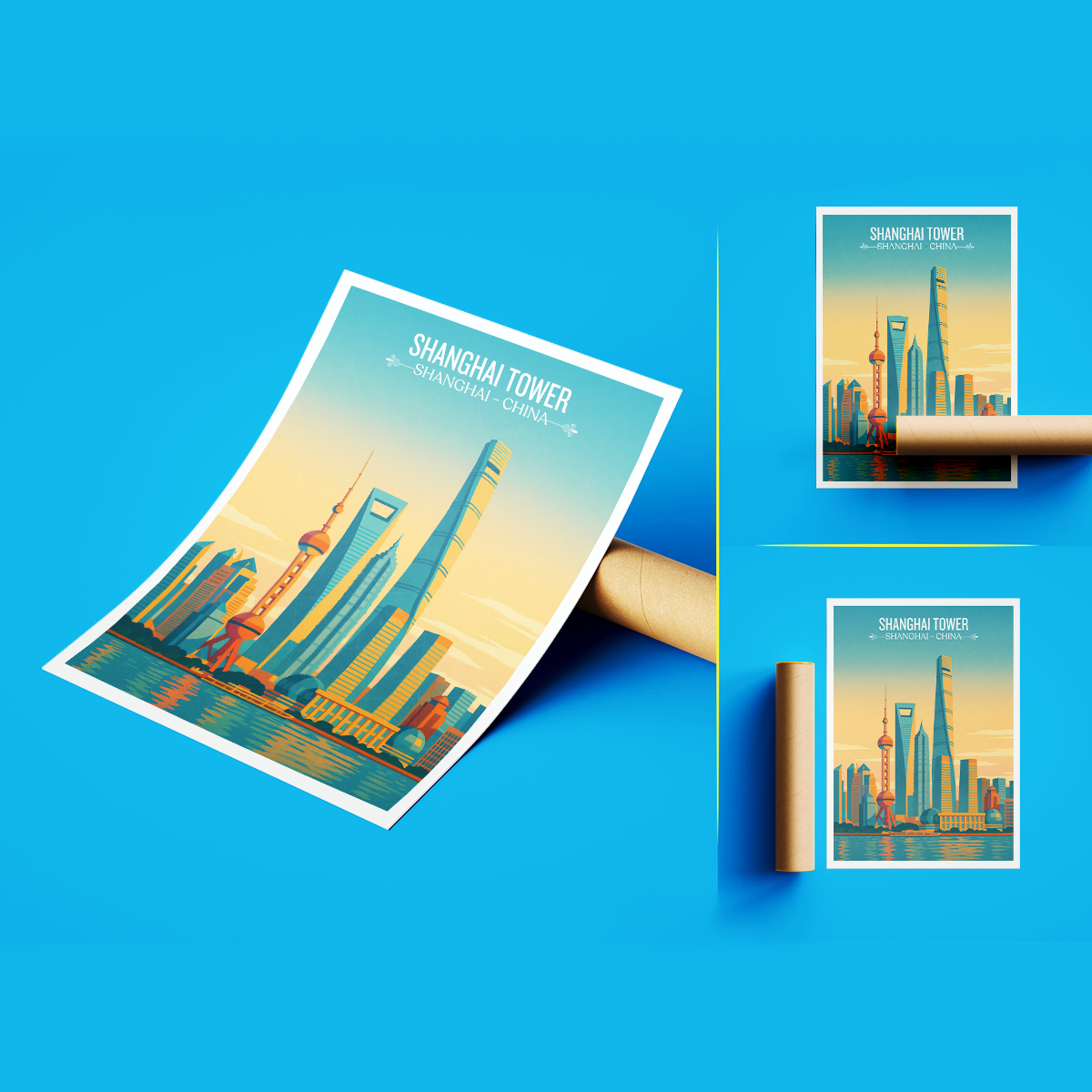 Shanghai Tower - China - Travel Wall Art Print Home Deco Poster