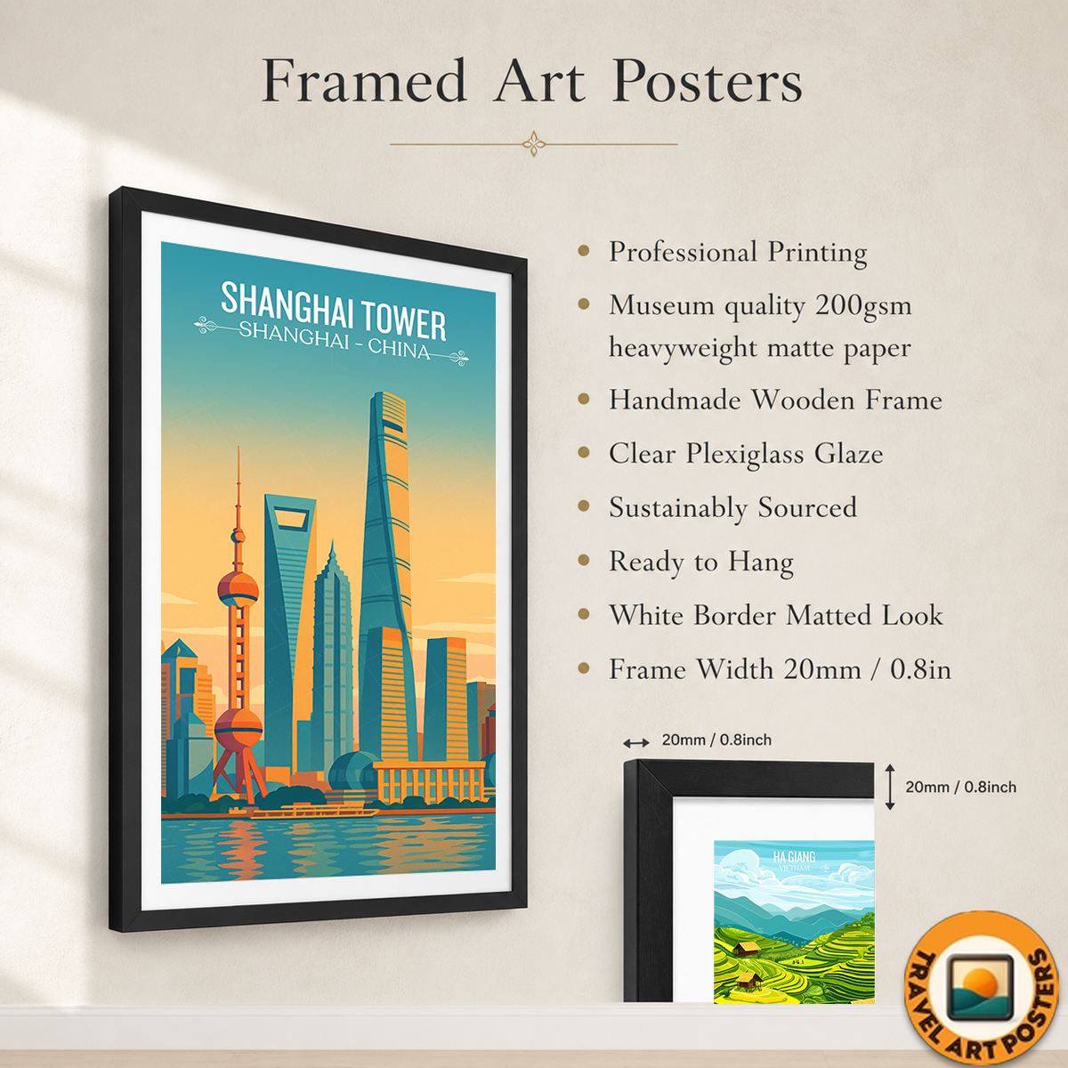 Shanghai Tower - China - Travel Wall Art Print Home Deco Poster