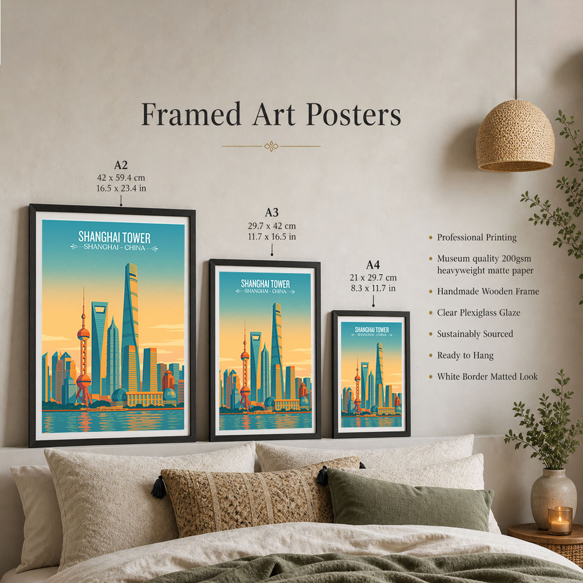 Shanghai Tower - China - Travel Wall Art Print Home Deco Poster