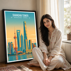 Shanghai Tower - China - Travel Wall Art Print Home Deco Poster