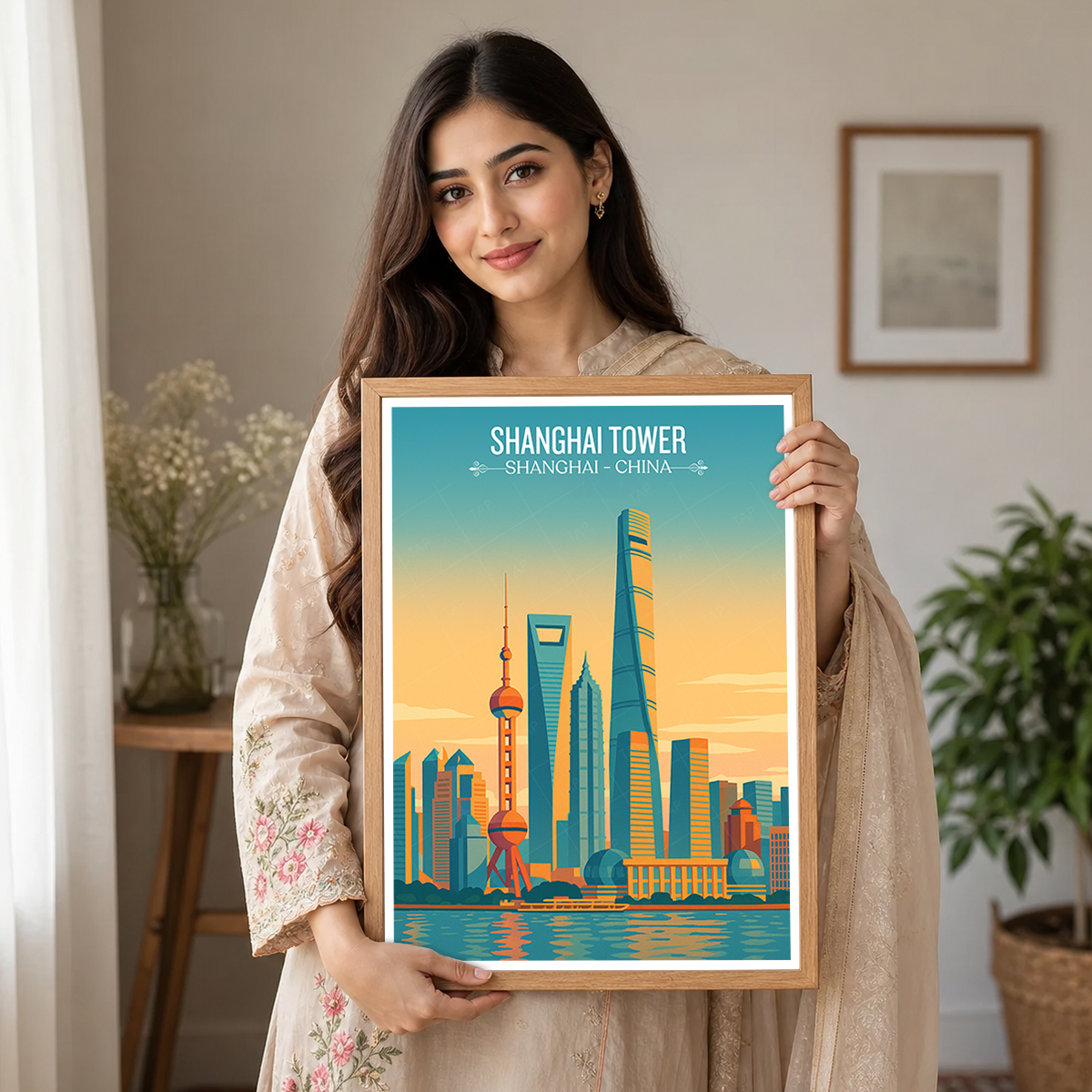 Shanghai Tower - China - Travel Wall Art Print Home Deco Poster