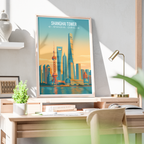 Shanghai Tower - China - Travel Wall Art Print Home Deco Poster