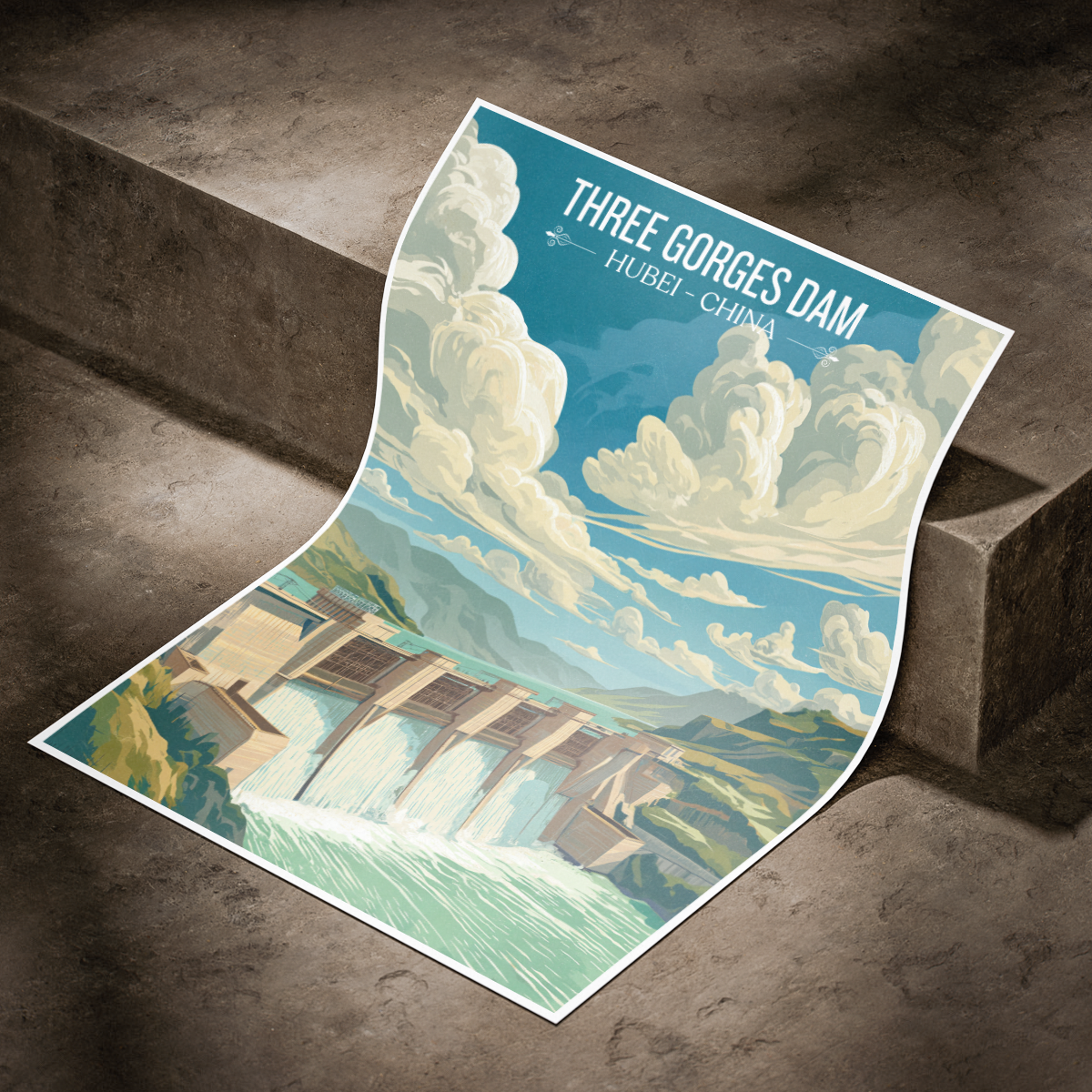 Three Gorges Dam - China - Travel Wall Art Print Home Deco Poster