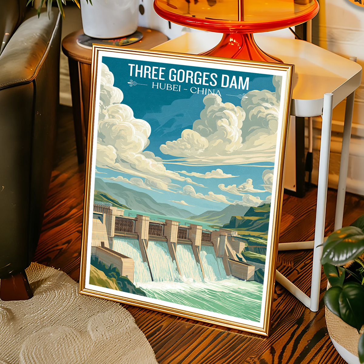 Three Gorges Dam - China - Travel Wall Art Print Home Deco Poster