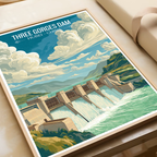 Three Gorges Dam - China - Travel Wall Art Print Home Deco Poster