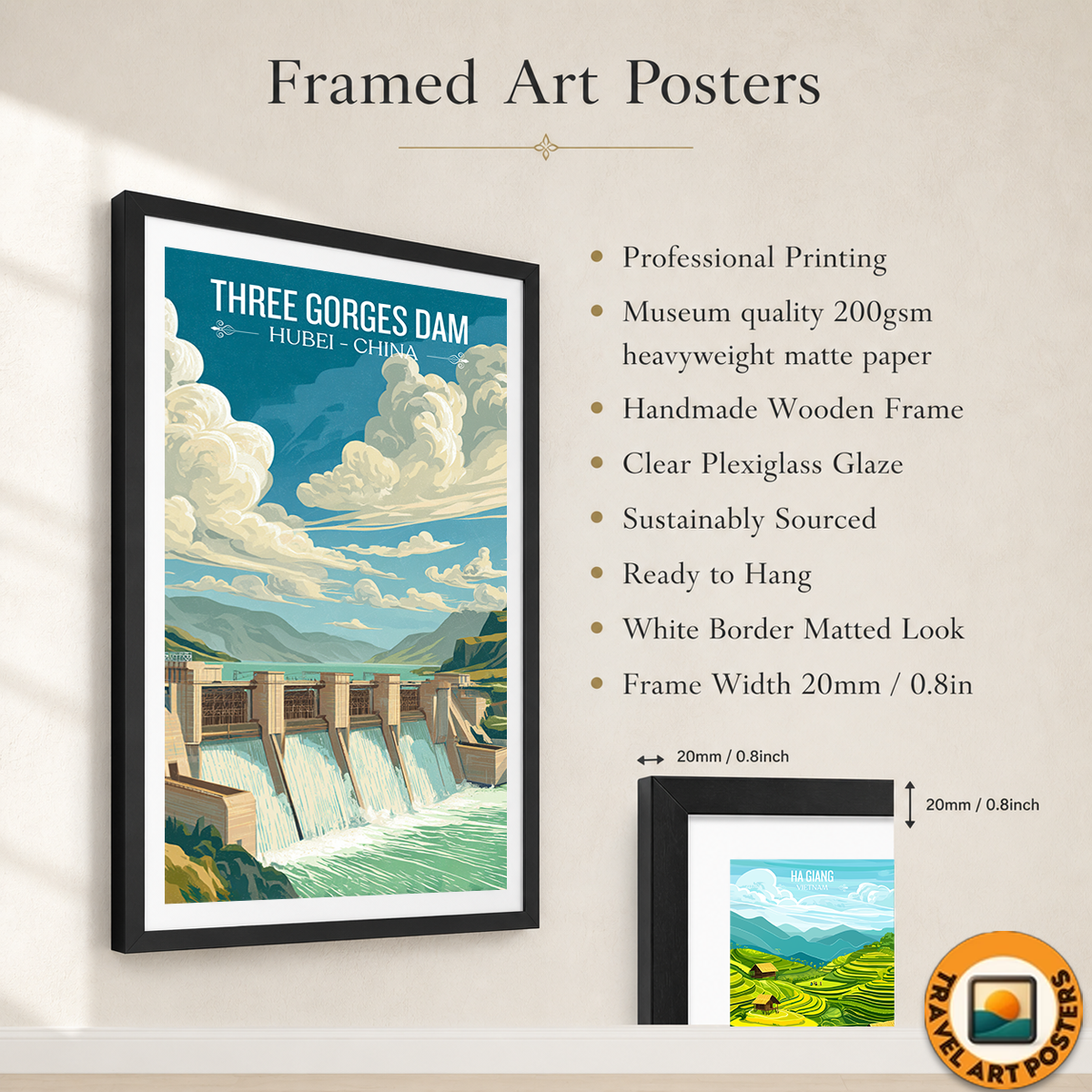 Three Gorges Dam - China - Travel Wall Art Print Home Deco Poster
