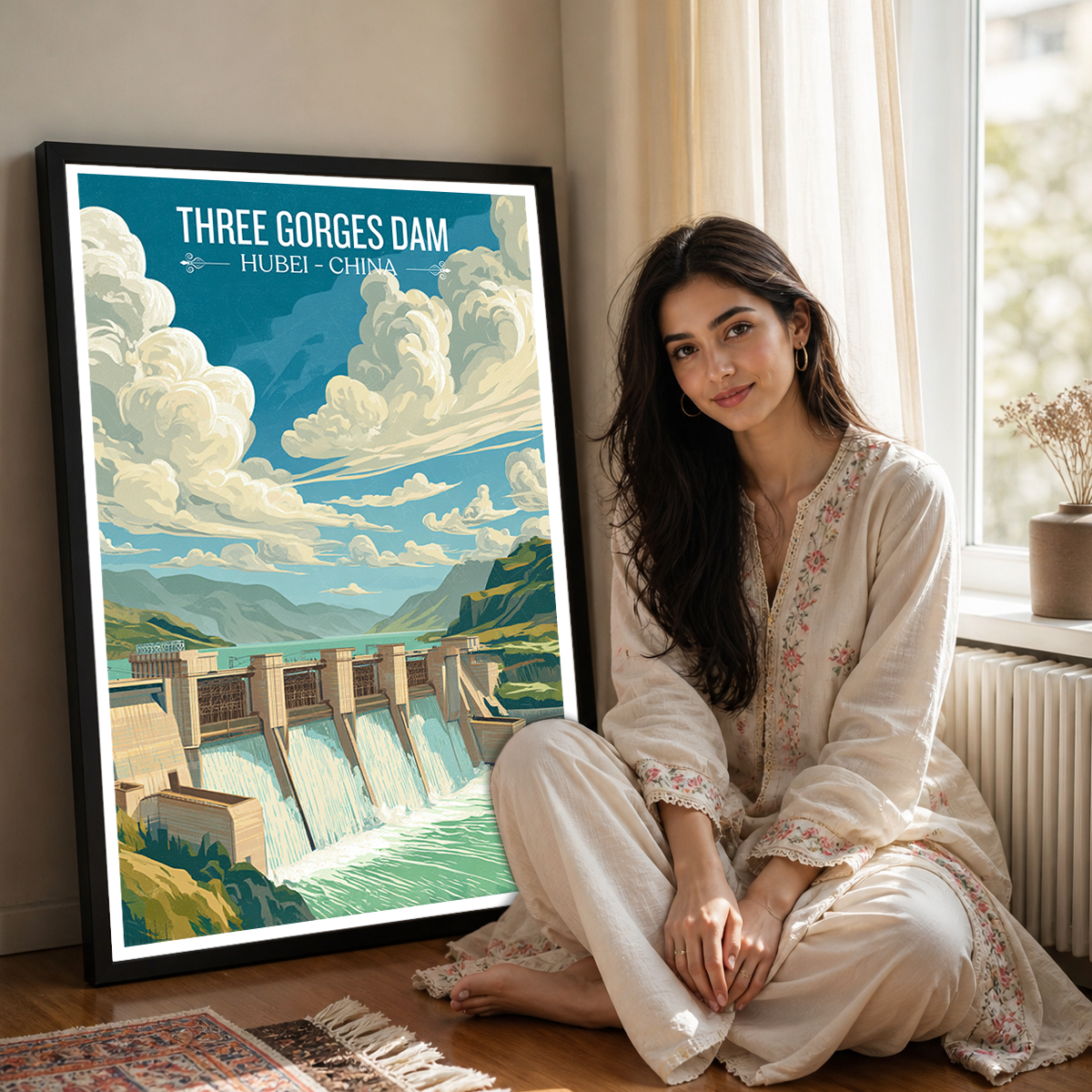 Three Gorges Dam - China - Travel Wall Art Print Home Deco Poster