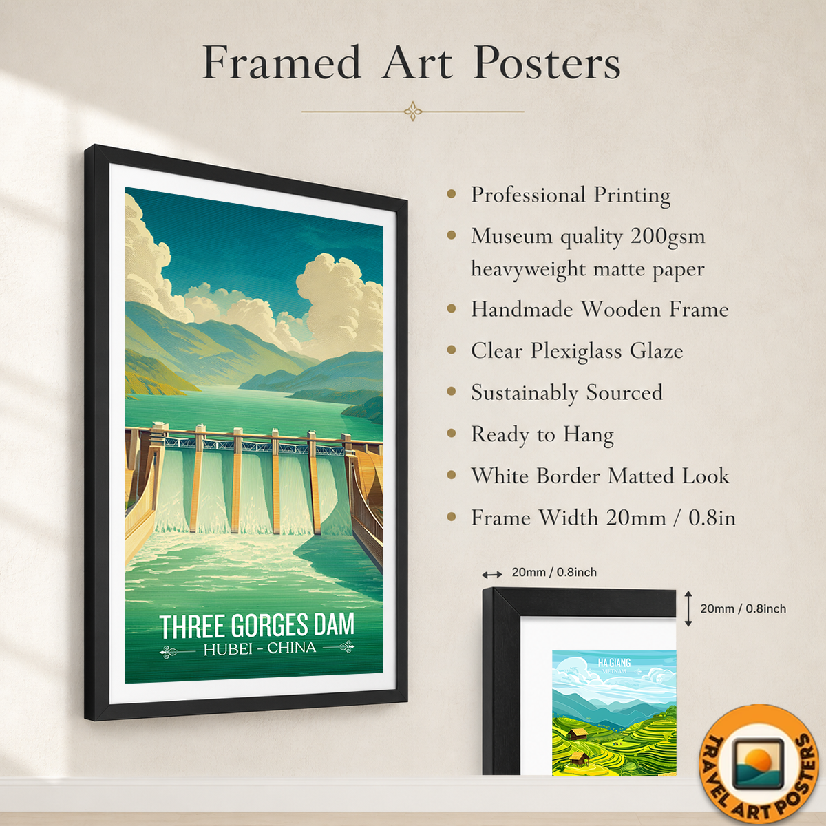 Three Gorges Dam - China - Travel Wall Art Print Home Deco Poster