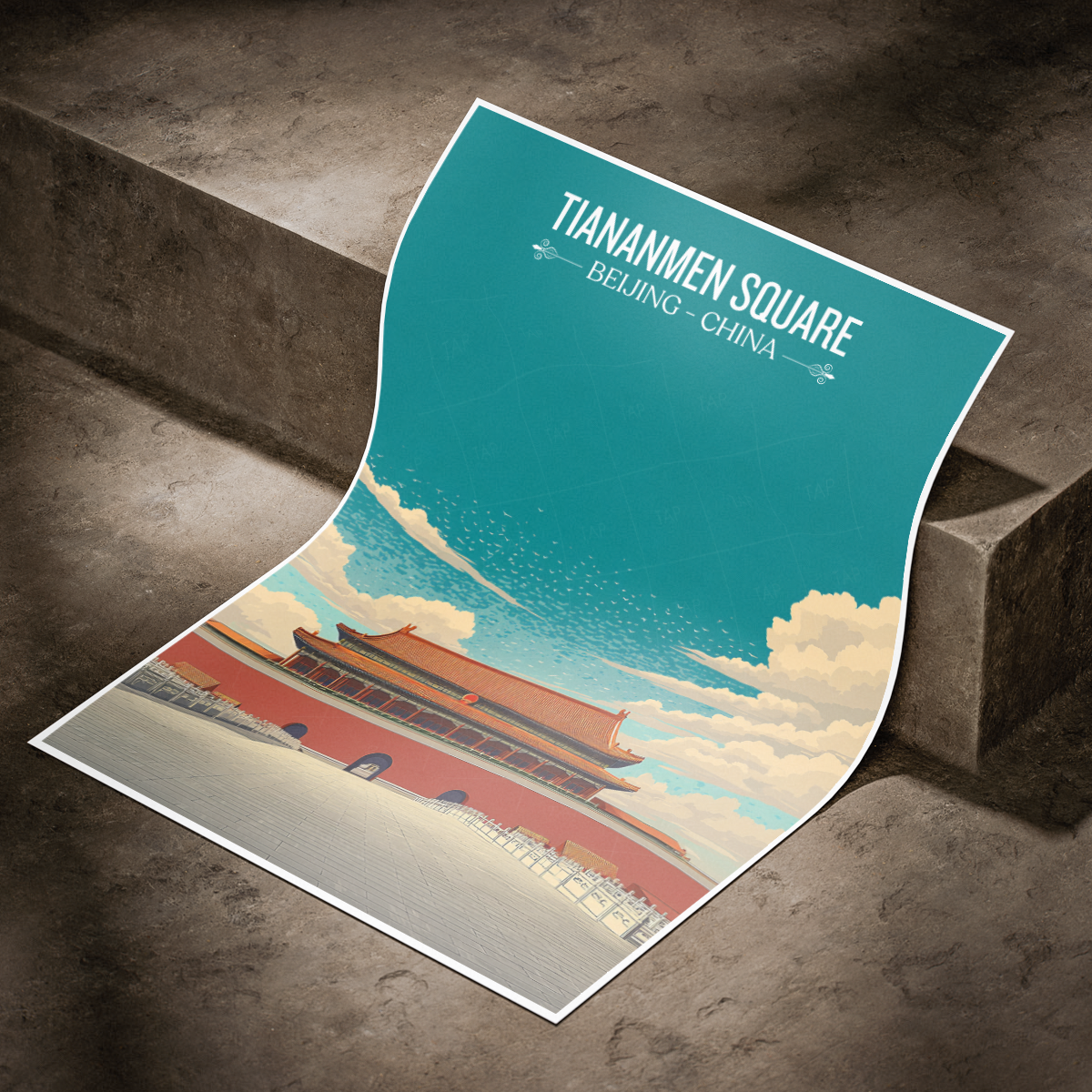 Tiananmen Square - China - Travel Wall Art Print Home Deco Poster