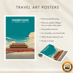 Tiananmen Square - China - Travel Wall Art Print Home Deco Poster