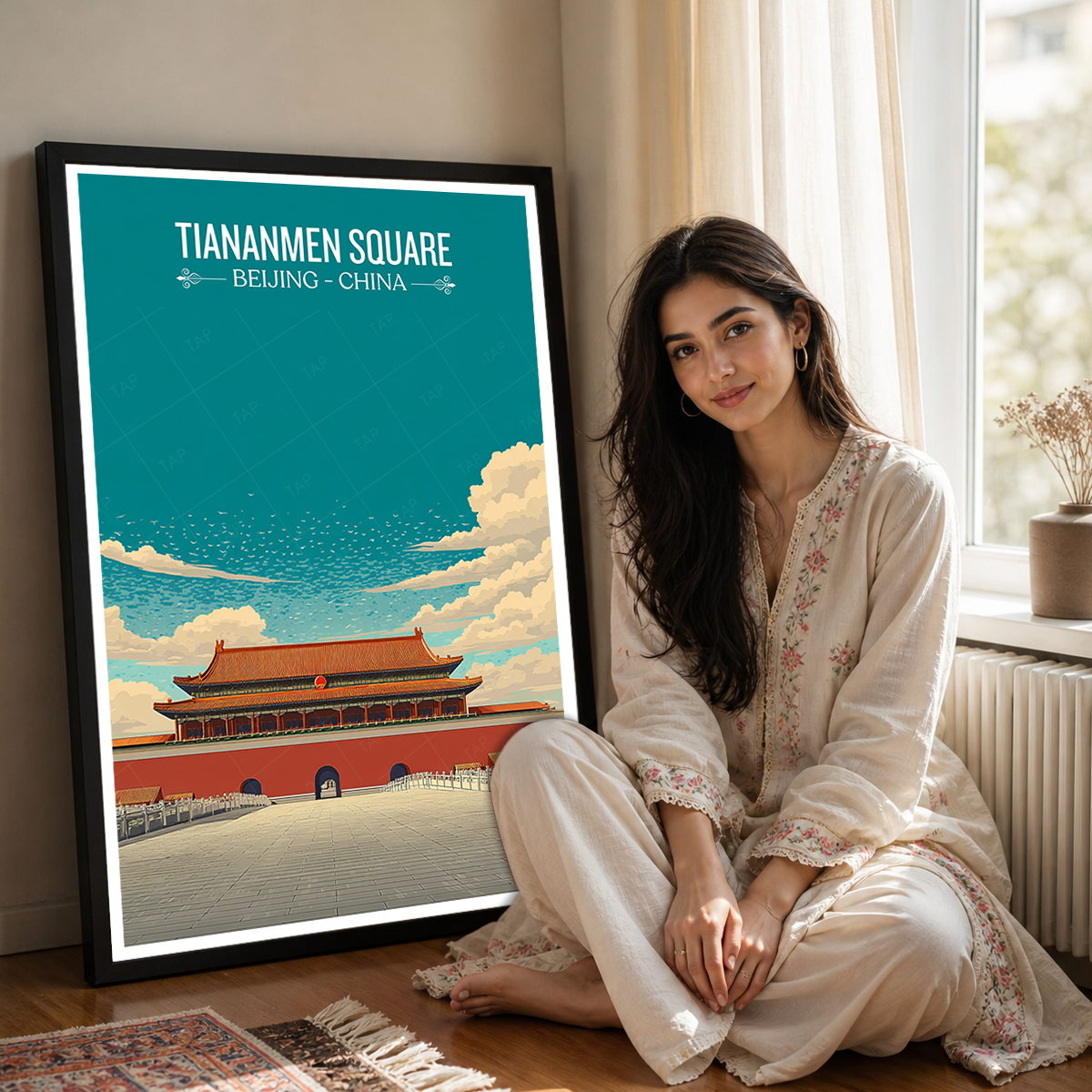 Tiananmen Square - China - Travel Wall Art Print Home Deco Poster