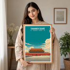 Tiananmen Square - China - Travel Wall Art Print Home Deco Poster